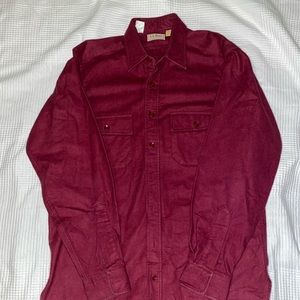 VTG LL Bean Chamois Shirt Jacket Maroon Sz 16